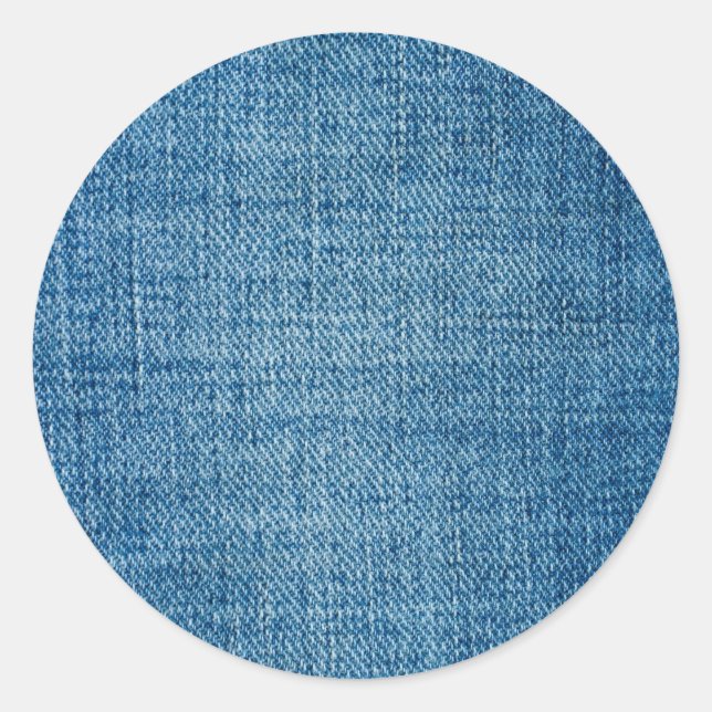 Sticker Rond texture de tissu de jeans (Devant)