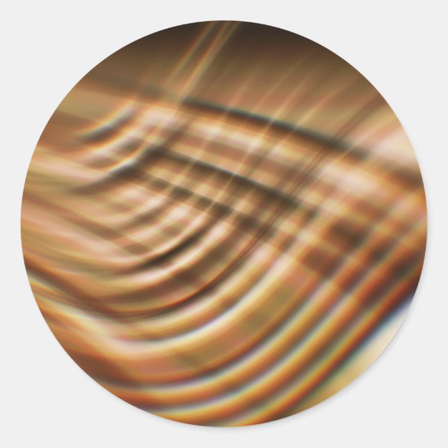Sticker Rond Texture des ondes rapides : Golden Brown Motion Tr (Devant)