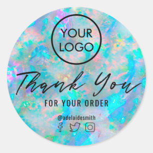 Sticker Rond ・ texture d'inspiration opale merci