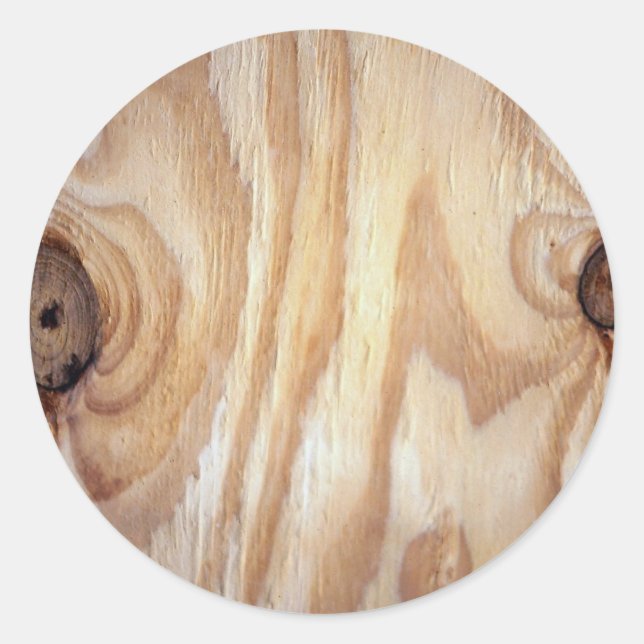 Sticker Rond texture du grain de bois (Devant)