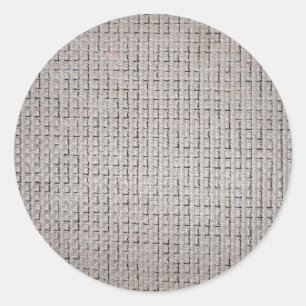Sticker Rond Texture du tissu gris des filaments épais