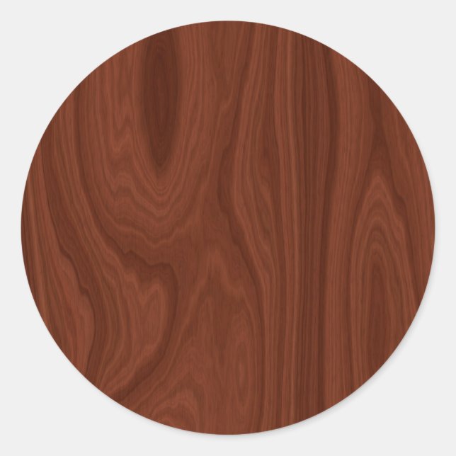Sticker Rond Texture en bois rouge foncé (Devant)