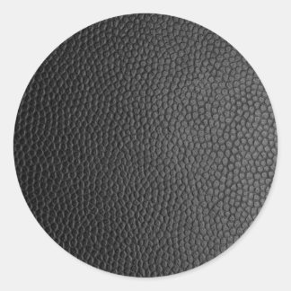 Sticker Rond Texture en cuir noir