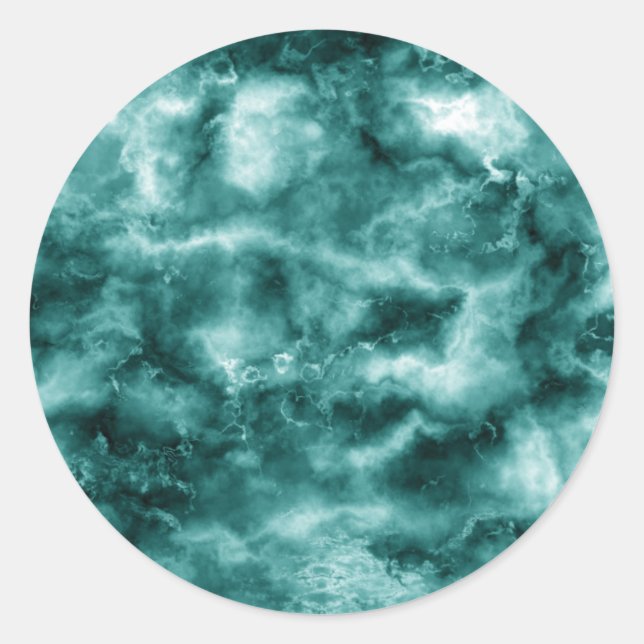 Sticker Rond Texture en marbre vert foncé (Devant)