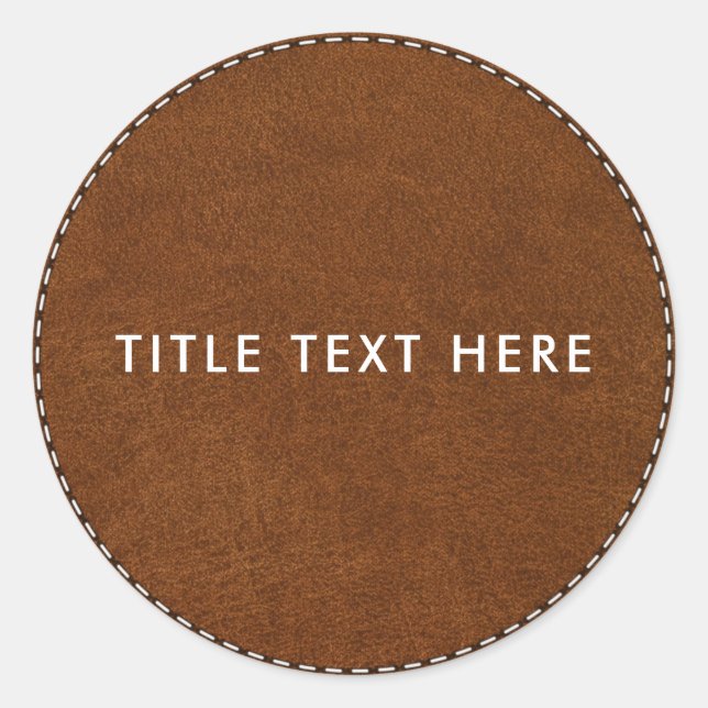 Sticker Rond Texture et pointillage en cuir Brown (Devant)