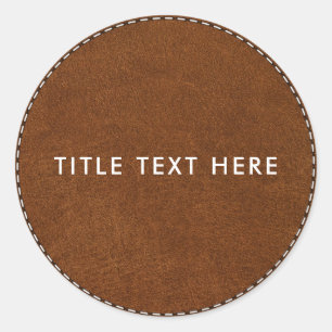 Sticker Rond Texture et pointillage en cuir Brown