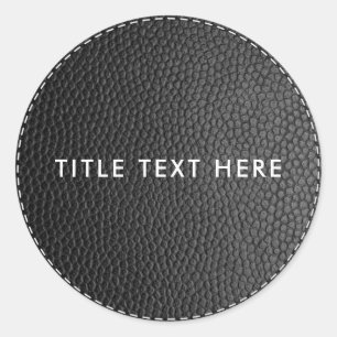 Sticker Rond Texture et pointillage en cuir noir