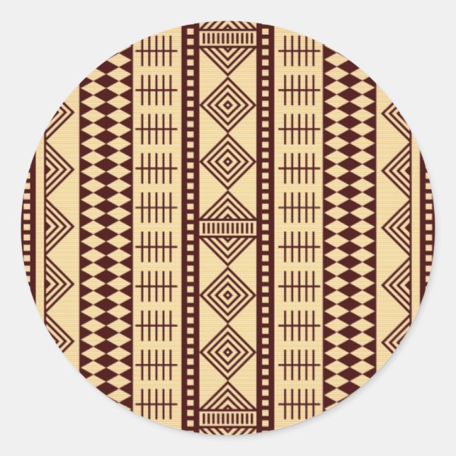 Sticker Rond texture ethnique Brown (Devant)