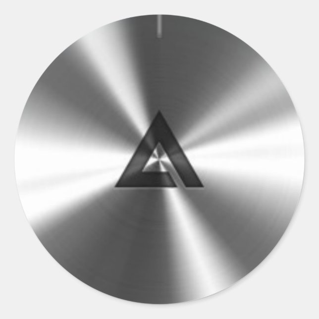 Sticker Rond Texture moderne réaliste en acier brillant (Devant)