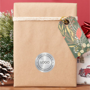 Sticker Rond Texture noire argentée Typographie personnalisée