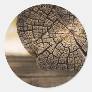 Sticker Rond Textures en bois Cabine
