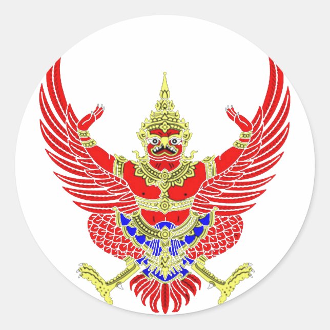 STICKER ROND THAI GARUDA - KROOTH - SANSKRIT (Devant)