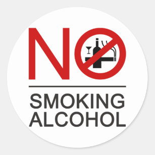 Sticker Rond ⚠ thaïlandais de signe de ⚠ non-fumeurs d'alcool