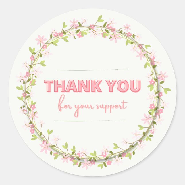 STICKER ROND THANK FOR YOU SUPPORT (Devant)