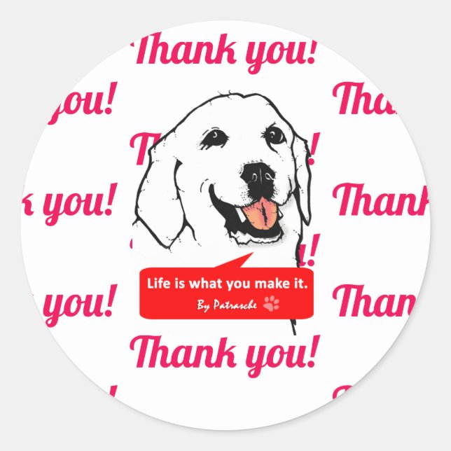 Sticker Rond Thank　you (Devant)
