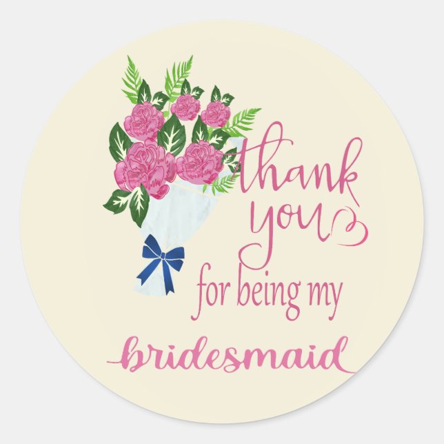 Sticker Rond Thank you bridesmaid (Devant)