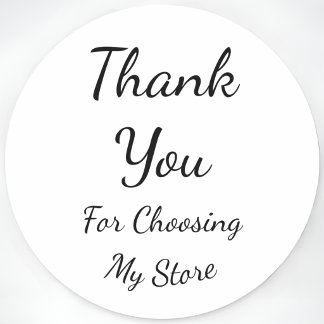 Sticker Rond Thank You For Choosing My Store Cursive Custom