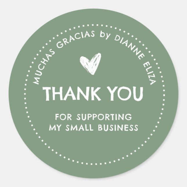 Sticker Rond Thank You For Supporting My Small Business (Devant)