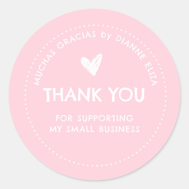 Sticker Rond Thank You For Supporting My Small Business (Devant)