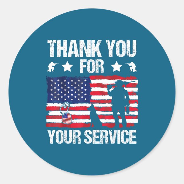 Sticker Rond Thank You For Your Service Veterans Belgian Malino (Devant)