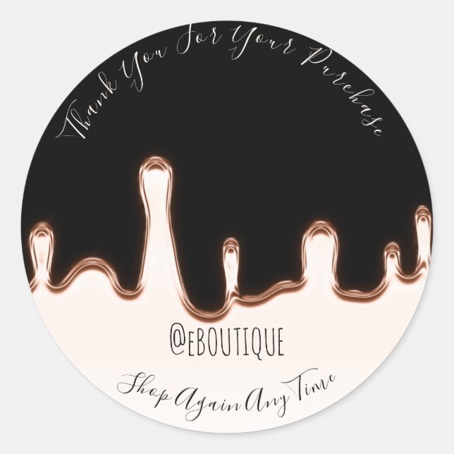 Sticker Rond Thank You Purchase Boutique Nails Handmade Modern (Devant)
