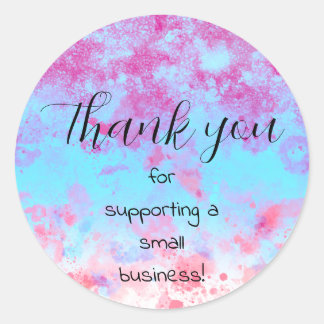 Sticker Rond Thank You Small Business Paint Splash Personalize