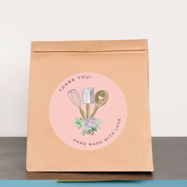 Sticker Rond Thank you Watercolor Bakery  (Créateur téléchargé)