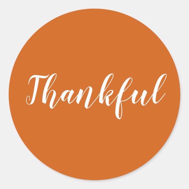 Sticker Rond Thankful citrouille épice script moderne de remerc (Devant)