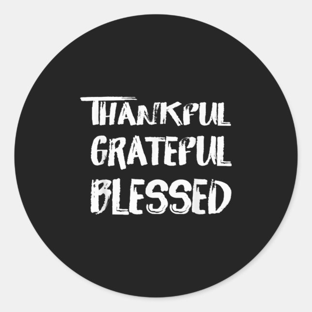 Sticker Rond Thankful Grateful Blessed Christmas Shirts For Men (Devant)