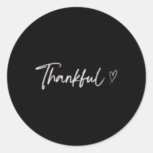 Sticker Rond Thankful Heart Design, Automne Thanksgiving Theme