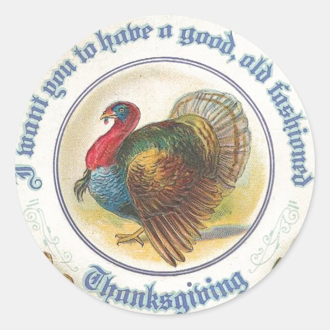 Sticker Rond Thanksgiving à l'ancienne (Devant)