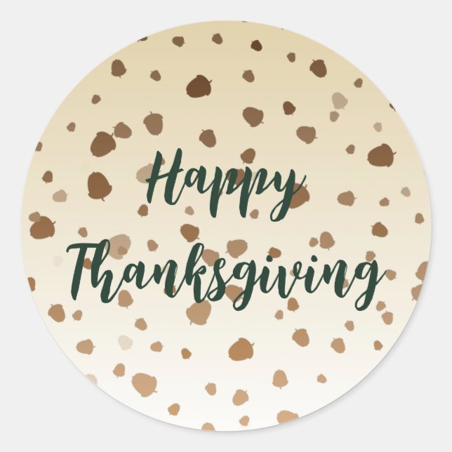 Sticker Rond Thanksgiving Acorns (Devant)