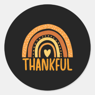 Sticker Rond Thanksgiving Arc-en-ciel Thanksgiving automne sais