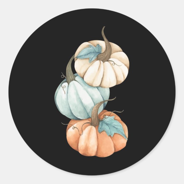 Sticker Rond Thanksgiving Automne automne saison mignonne Color (Devant)