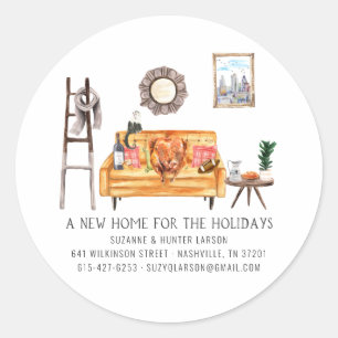 Sticker Rond Thanksgiving Autumn Moving Faire-part