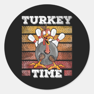Sticker Rond Thanksgiving Bowl Strike Pin Sport Turquie B