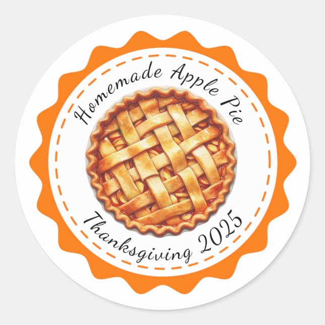 Sticker Rond Thanksgiving Canada | Tarte citrouille délice (Devant)