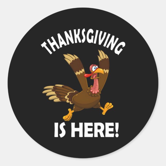 Sticker Rond Thanksgiving est là Turquie (Devant)