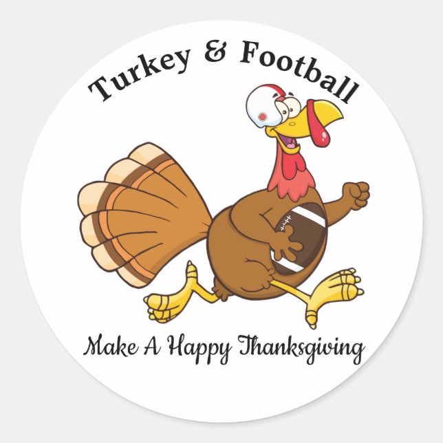 Sticker Rond Thanksgiving Football Turquie Courir (Devant)