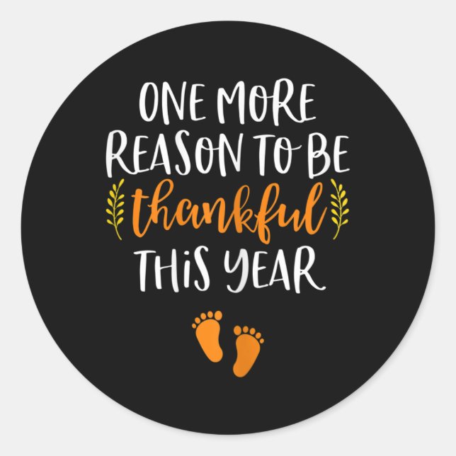 Sticker Rond Thanksgiving Grossesse Faire-part d'automne bébé R (Devant)