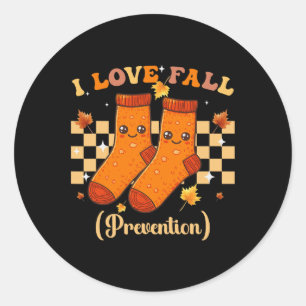 Sticker Rond Thanksgiving I Love Fall Prevention Automne Funny 