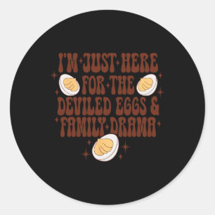 Sticker Rond Thanksgiving Je suis juste là pour le Fa Oeufs Dév