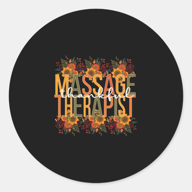 Sticker Rond Thanksgiving Mage Therapist Thanksgiving (Devant)