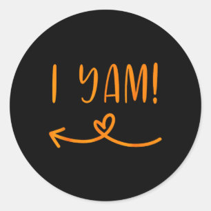 Sticker Rond Thanksgiving Matching Couple She's My Sweet Potato