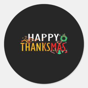 Sticker Rond Thanksgiving Noël Joyeux Thanksmas 2023