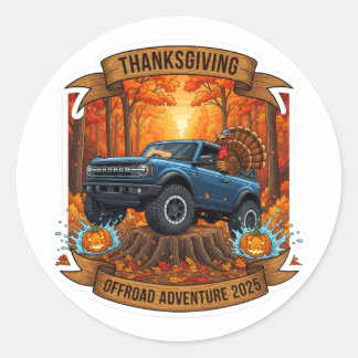 Sticker Rond Thanksgiving Offroad Adventure 2025