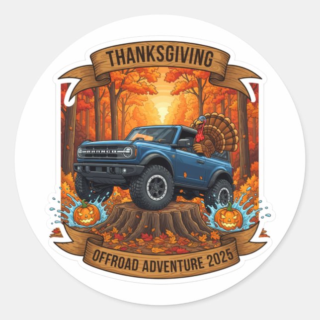 Sticker Rond Thanksgiving Offroad Adventure 2025 (Devant)
