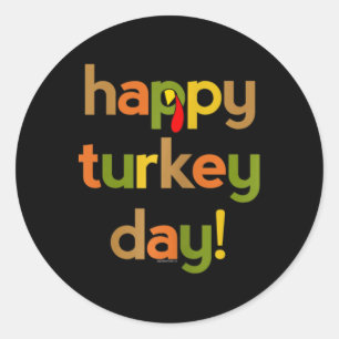 Sticker Rond Thanksgiving Pour Les Femmes Son Joyeux Jour De La