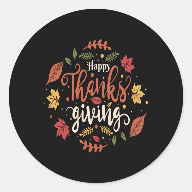 Sticker Rond Thanksgiving, Thanksgiving 2023, Jours fériés (Devant)