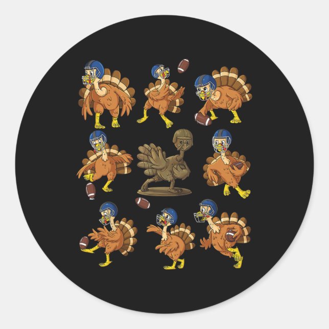 Sticker Rond Thanksgiving Turkey (Devant)